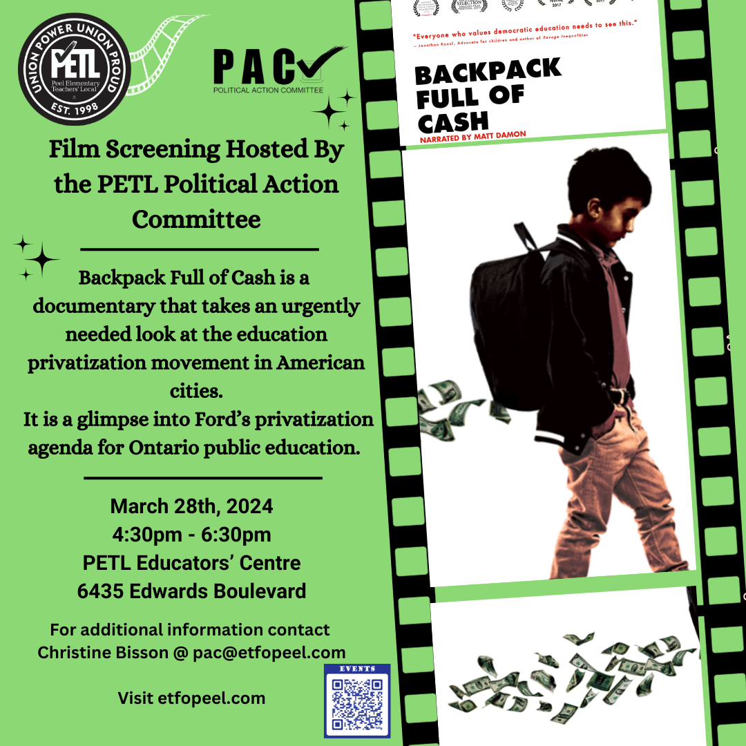 Film Screening Backpack Full of Cash (PAC Event) PETL